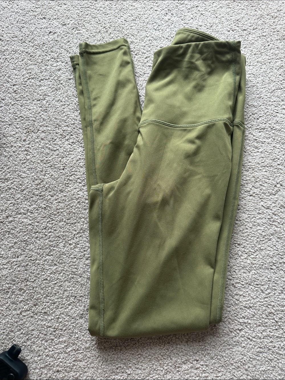 High-Waist Olive Green Performance Leggings for Women